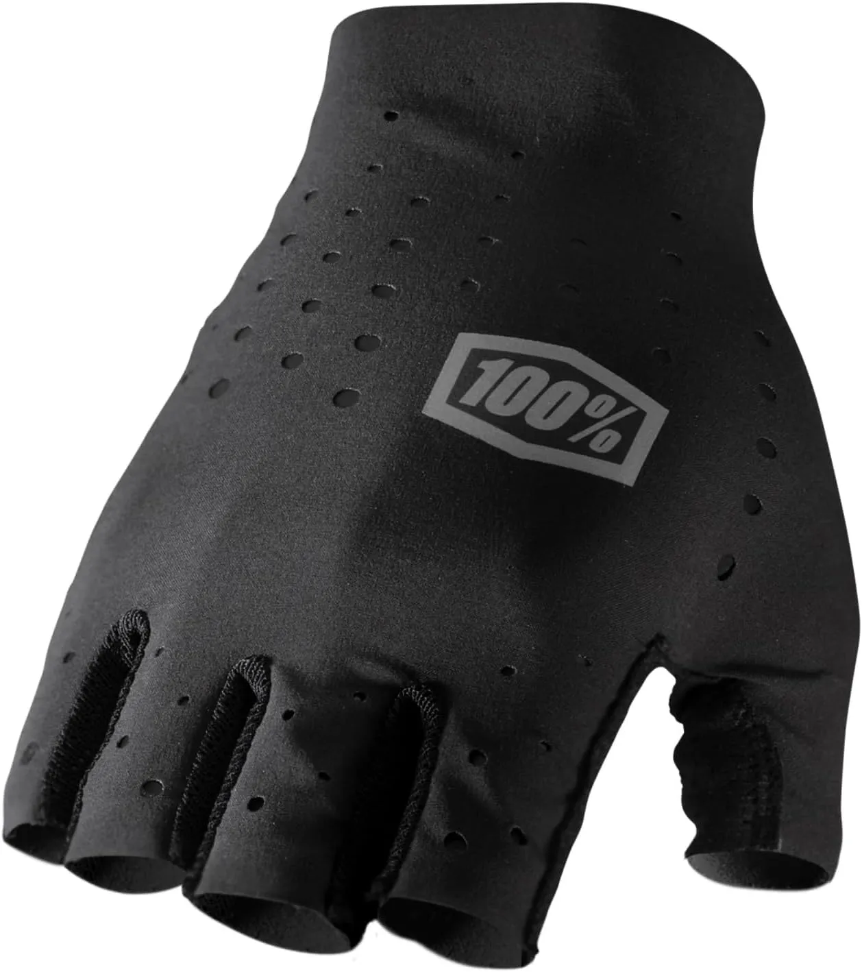 100% SLING Short Finger Mountain Biking Gloves - Lightweight Fingerless MTB Off Road Cycling Gloves (MD - BLACK)