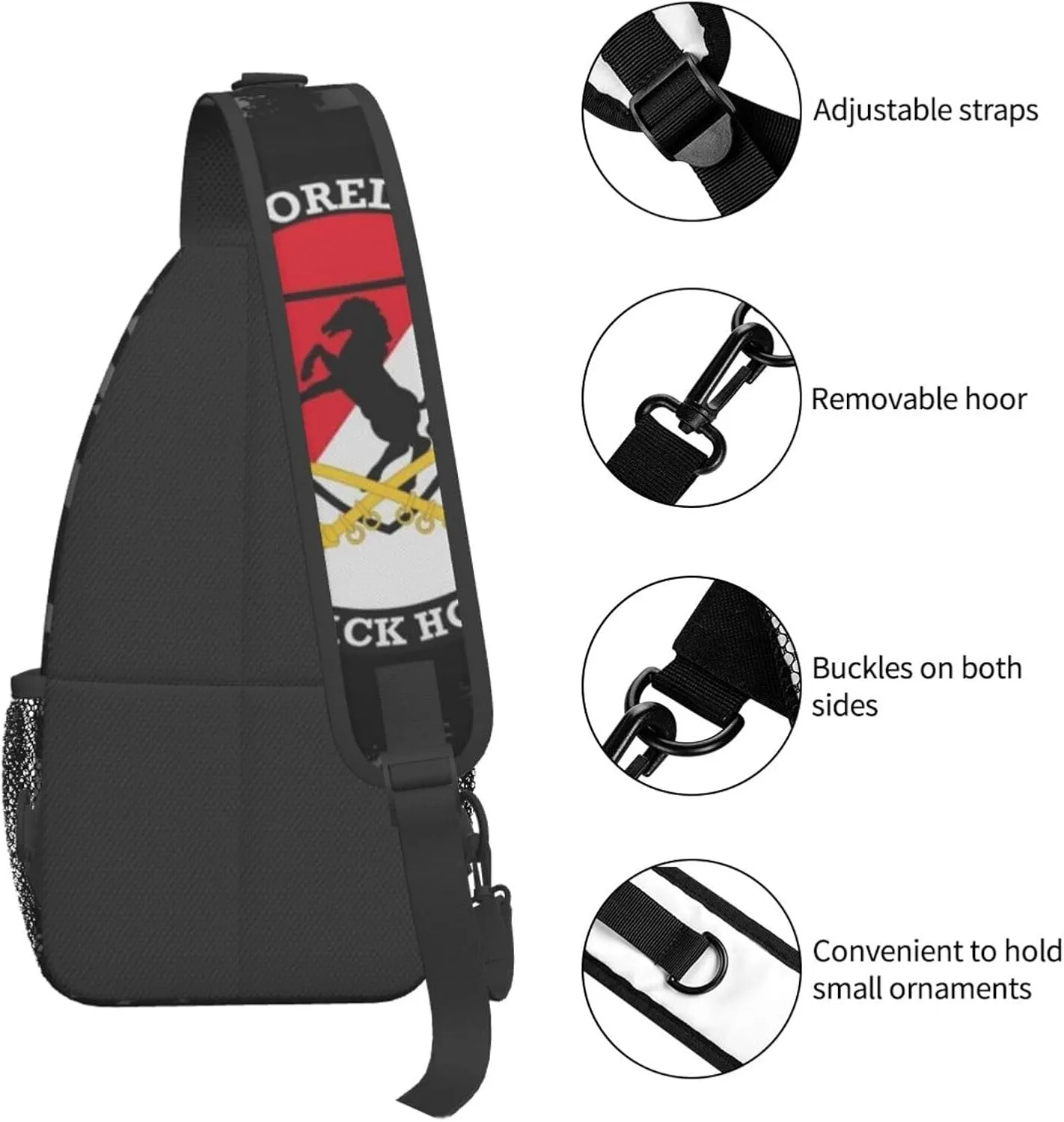 11th Armored Cavalry Regiment Crossbody Backpack Dachshunds Dog Chest Bag Lightweight One Strap Backpack Multipurpose Travel Hiking For Men Women