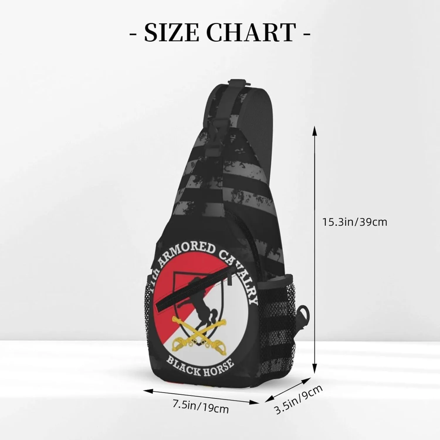 11th Armored Cavalry Regiment Crossbody Backpack Dachshunds Dog Chest Bag Lightweight One Strap Backpack Multipurpose Travel Hiking For Men Women