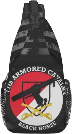 11th Armored Cavalry Regiment Crossbody Backpack Dachshunds Dog Chest Bag Lightweight One Strap Backpack Multipurpose Travel Hiking For Men Women