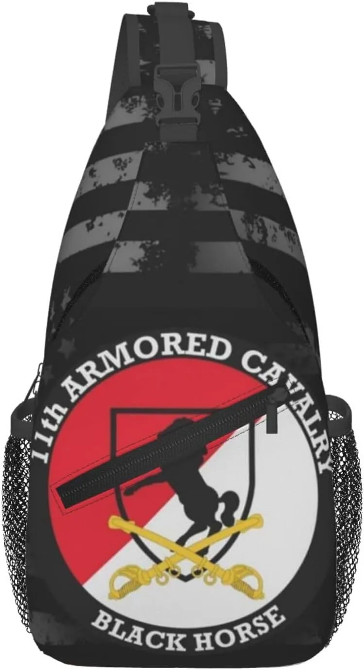 11th Armored Cavalry Regiment Crossbody Backpack Dachshunds Dog Chest Bag Lightweight One Strap Backpack Multipurpose Travel Hiking For Men Women