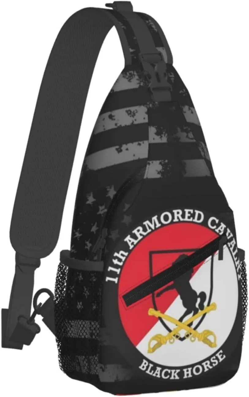 11th Armored Cavalry Regiment Crossbody Backpack Dachshunds Dog Chest Bag Lightweight One Strap Backpack Multipurpose Travel Hiking For Men Women