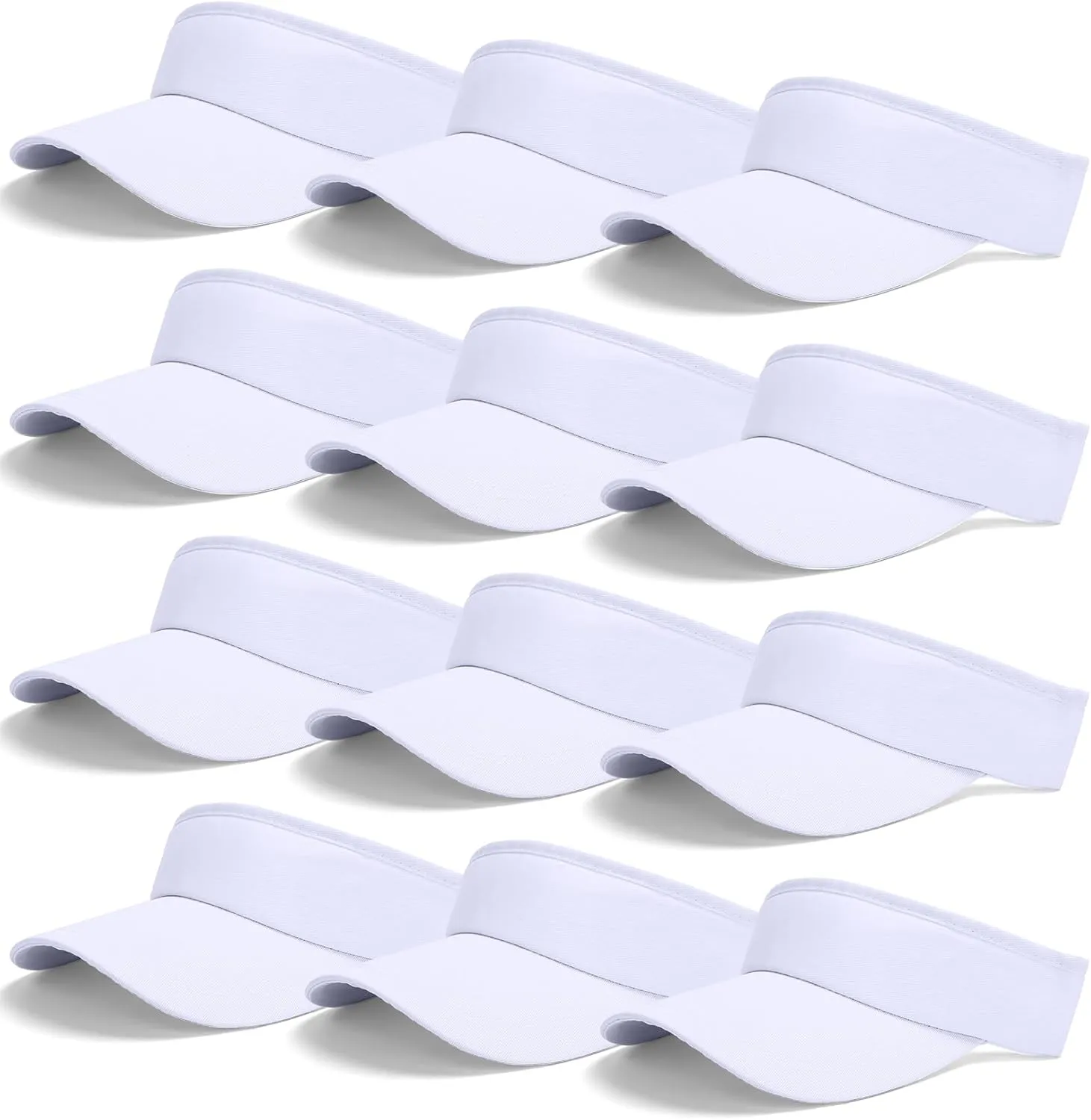 12 Pack Sun Visor Hats Softball Adjustable Cap Sun Protection for Women Men