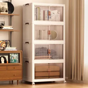 120Gal Large Storage Bins with lids, 480QT Plastic Stackable Storage Containers with Wheels, Collapsible Closet Organizer and Storage Drawers,Clothes Organization for Cabinet Home, 4Pack White