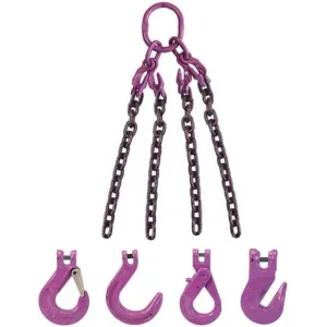 1/2" x 5' - Adjustable 4 Leg Chain Sling w/ Foundry Hooks - Grade 100