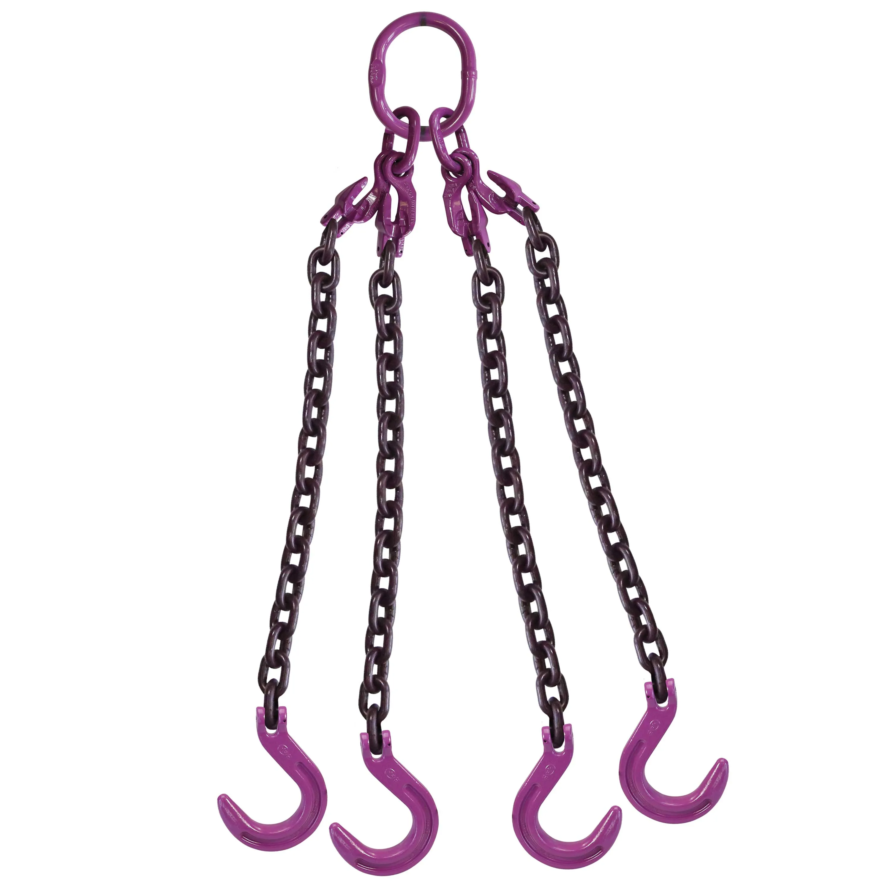 1/2" x 5' - Adjustable 4 Leg Chain Sling w/ Foundry Hooks - Grade 100