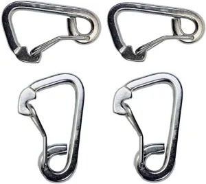 15/32" Harness Clip Spring Gate Snap Hook Carabiner Hook Stainless Steel 4 Pcs