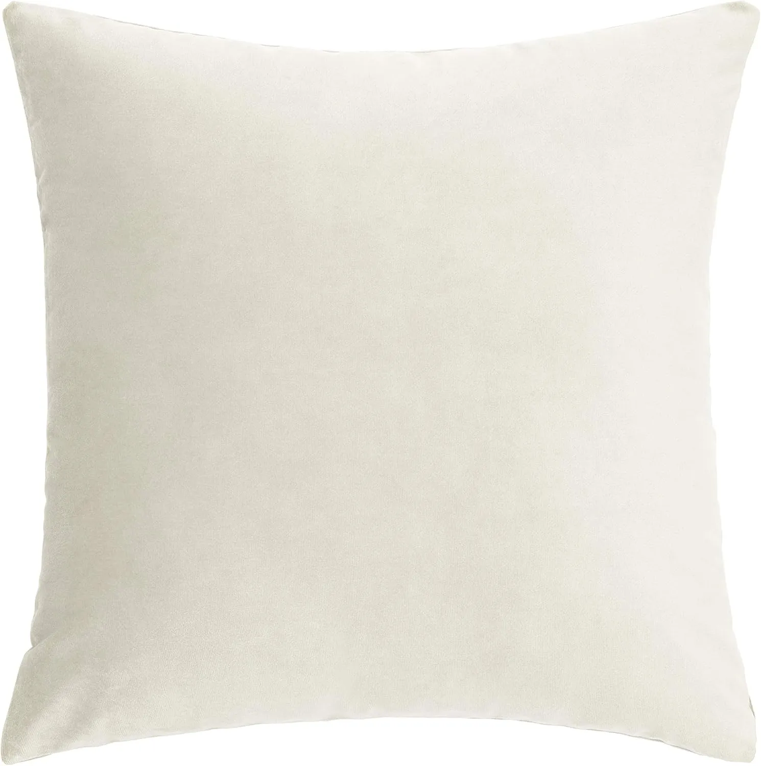 16x16 Beige Cream Velvet Throw Pillow Covers Decorative Soft Solid Square Cushion Cases Set of 2 Home Decor for Couch Car Sofa Chair Bedroom Office