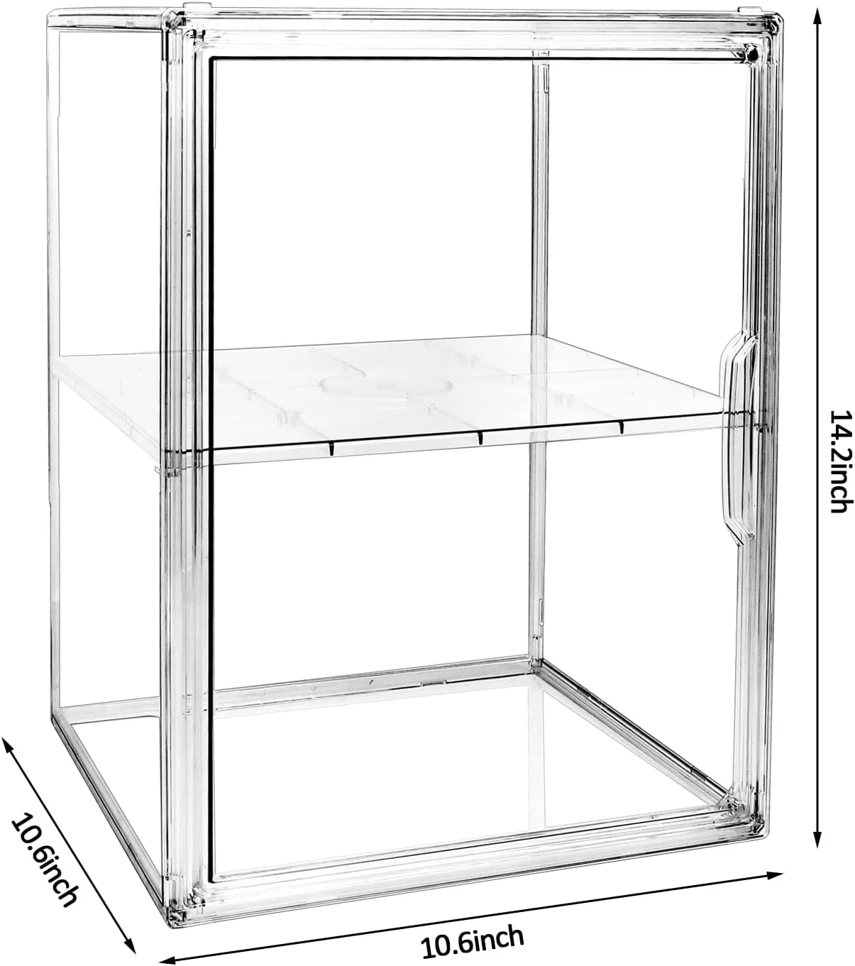 2 Pack XX-Large Clear Stackable Storage Bins with Magnetic Lid Handbag Display Case for Closet 2-Tier Acrylic Purse Organizer Dustproof Luxury Bag Container Box for Cosmetics Figures Makeup