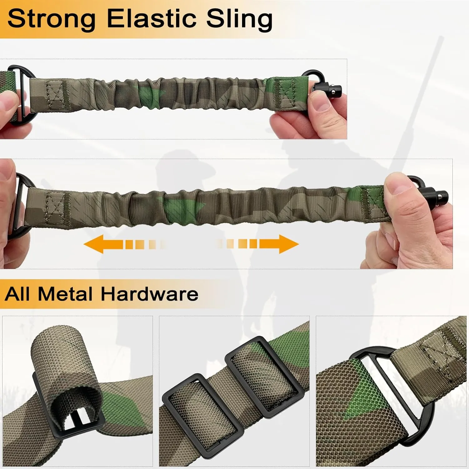 2 Point Sling Strap with QD Swivels, 1.5 inch Webbing Two Point QD Sling with Hardware Buckle