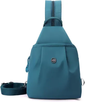 2025 Backpack Chest Bag Double Zipper Large Capacity, Adjustable Shoulder Strap Multi-layer Waterproof Oxford Fabric (Blue)
