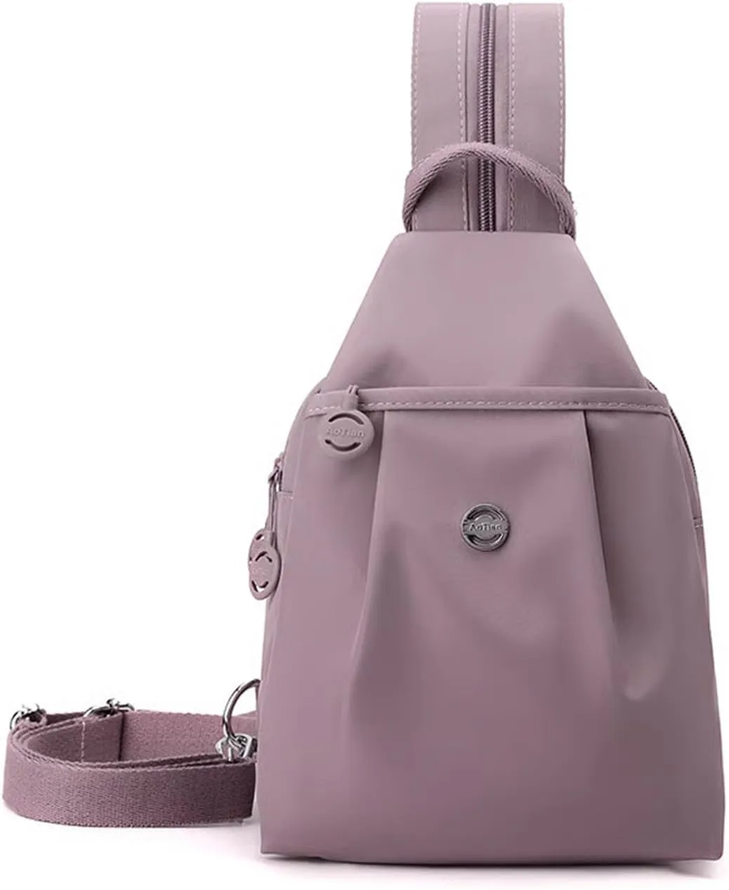 2025 Backpack Chest Bag Double Zipper Large Capacity, Adjustable Shoulder Strap Multi-layer Waterproof Oxford Fabric (Pink)