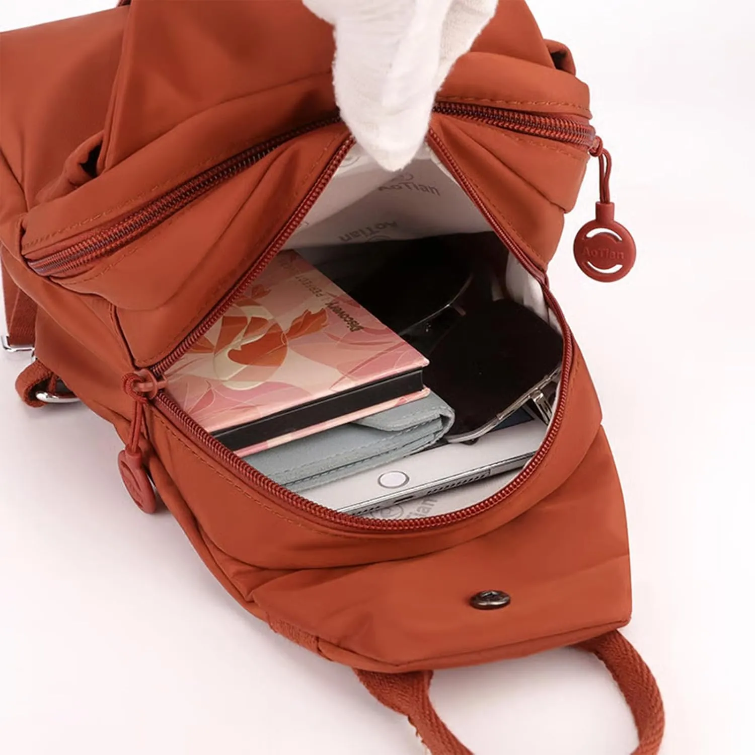 2025 Backpack Chest Bag Double Zipper Large Capacity, Adjustable Shoulder Strap Multi-layer Waterproof Oxford Fabric (Pink)