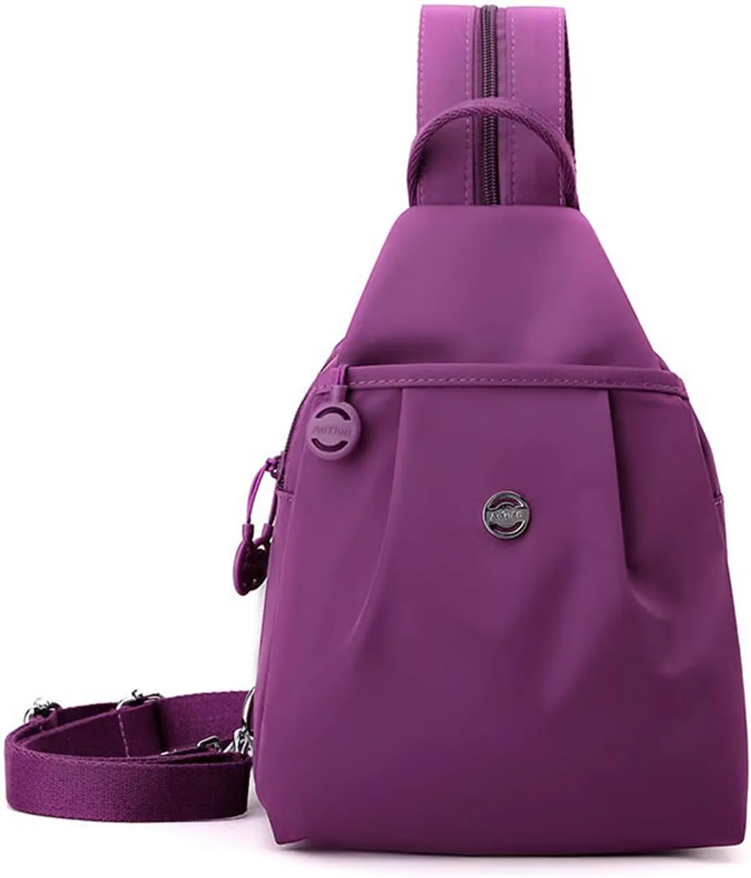 2025 Backpack Chest Bag Double Zipper Large Capacity, Adjustable Shoulder Strap Multi-layer Waterproof Oxford Fabric (Purple)