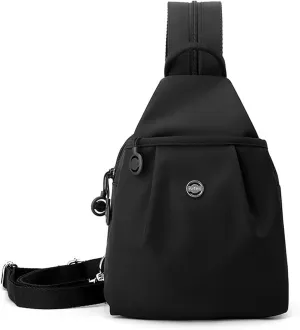 2025 Backpack Chest Bag Double Zipper Large Capacity, Adjustable Shoulder Strap, Waterproof Oxford Fabric for Travel,Sports (Black)