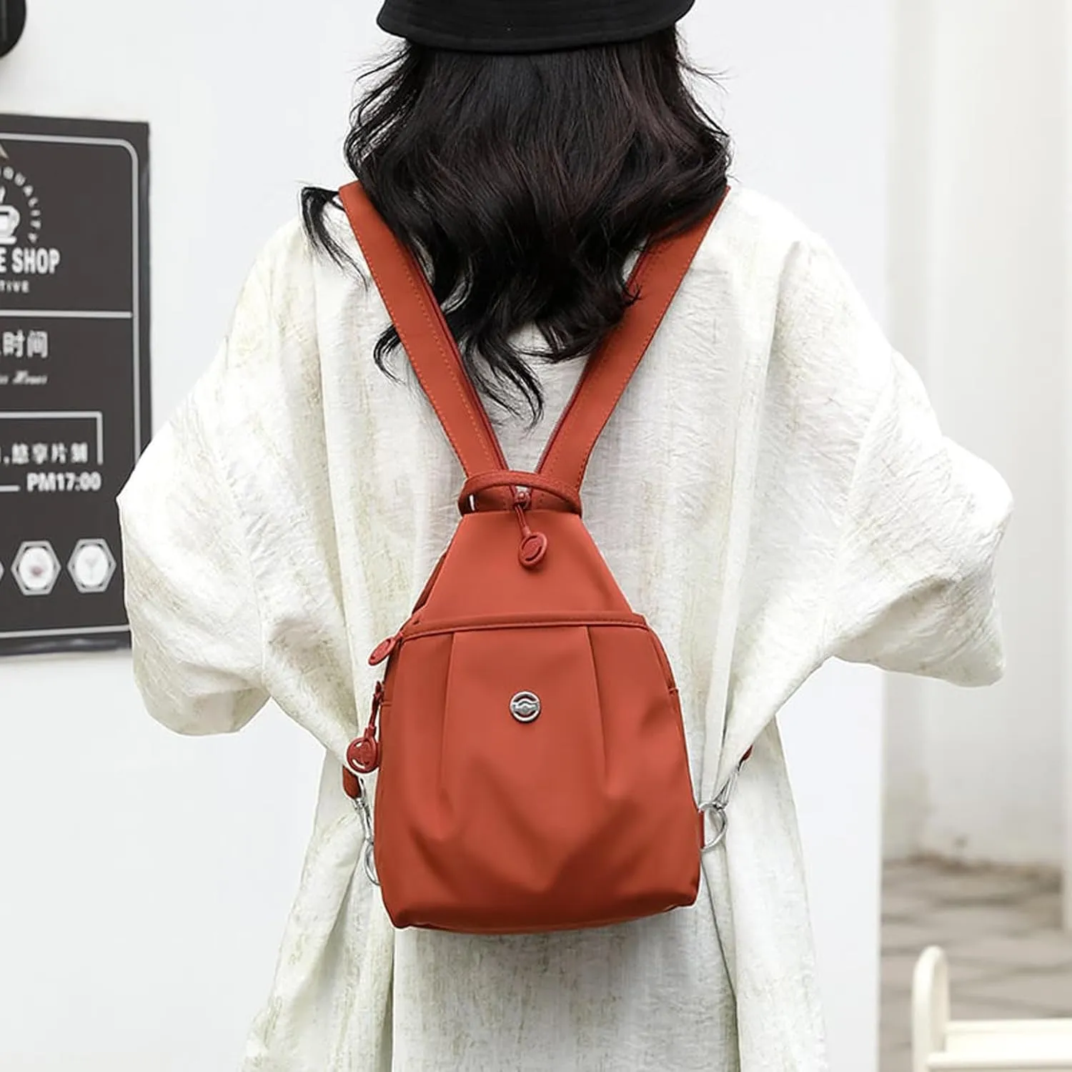 2025 Backpack Chest Bag Double Zipper Large Capacity, Adjustable Shoulder Strap, Waterproof Oxford Fabric for Travel,Sports (Light Khaki)