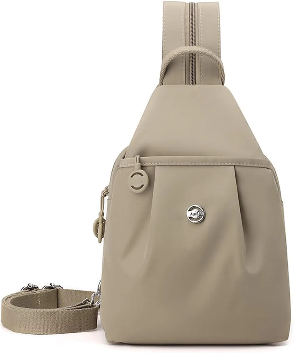 2025 Backpack Chest Bag Double Zipper Large Capacity, Adjustable Shoulder Strap, Waterproof Oxford Fabric for Travel,Sports (Light Khaki)
