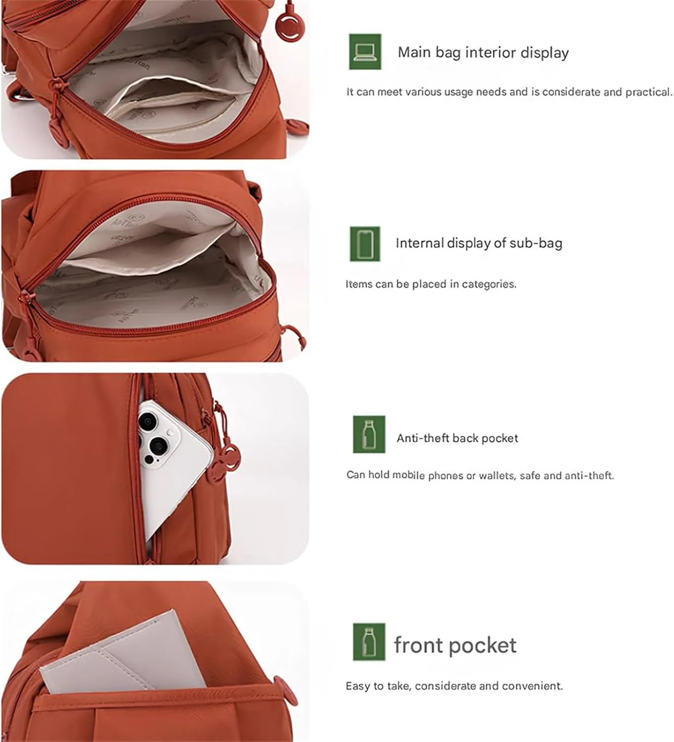 2025 Backpack Chest Bag Double Zipper Large Capacity,Adjustable Shoulder Strap Multi-layer Waterproof Oxford Fabric (Grey)