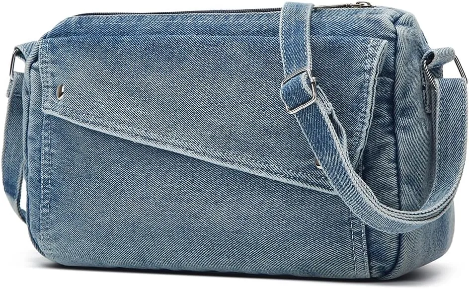 2025 Denim Shoulder Bag Trendy Jean Canvas Messenger Bag for Women Tote Bag Retro Crossbody Handbag