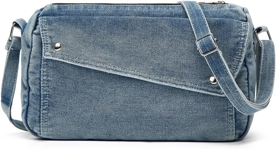 2025 Denim Shoulder Bag Trendy Jean Canvas Messenger Bag for Women Tote Bag Retro Crossbody Handbag