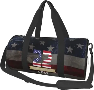 22 A Day Veteran Lives Matter Duffel Bag Gym Bag Travel Sports Tote Large Foldable Beach Swim Yoga3