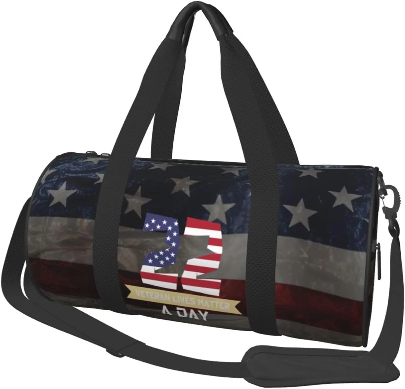 22 A Day Veteran Lives Matter Duffel Bag Gym Bag Travel Sports Tote Large Foldable Beach Swim Yoga3