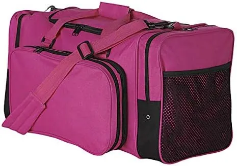 22" Blank Sports Duffle Bag Gym Bag Travel Duffel With Adjustable Strap and Removal Front Compartment (Navy)