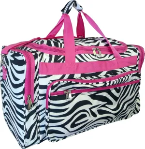 22" Women Fashion Duffel Bag (Zebra-Pink)