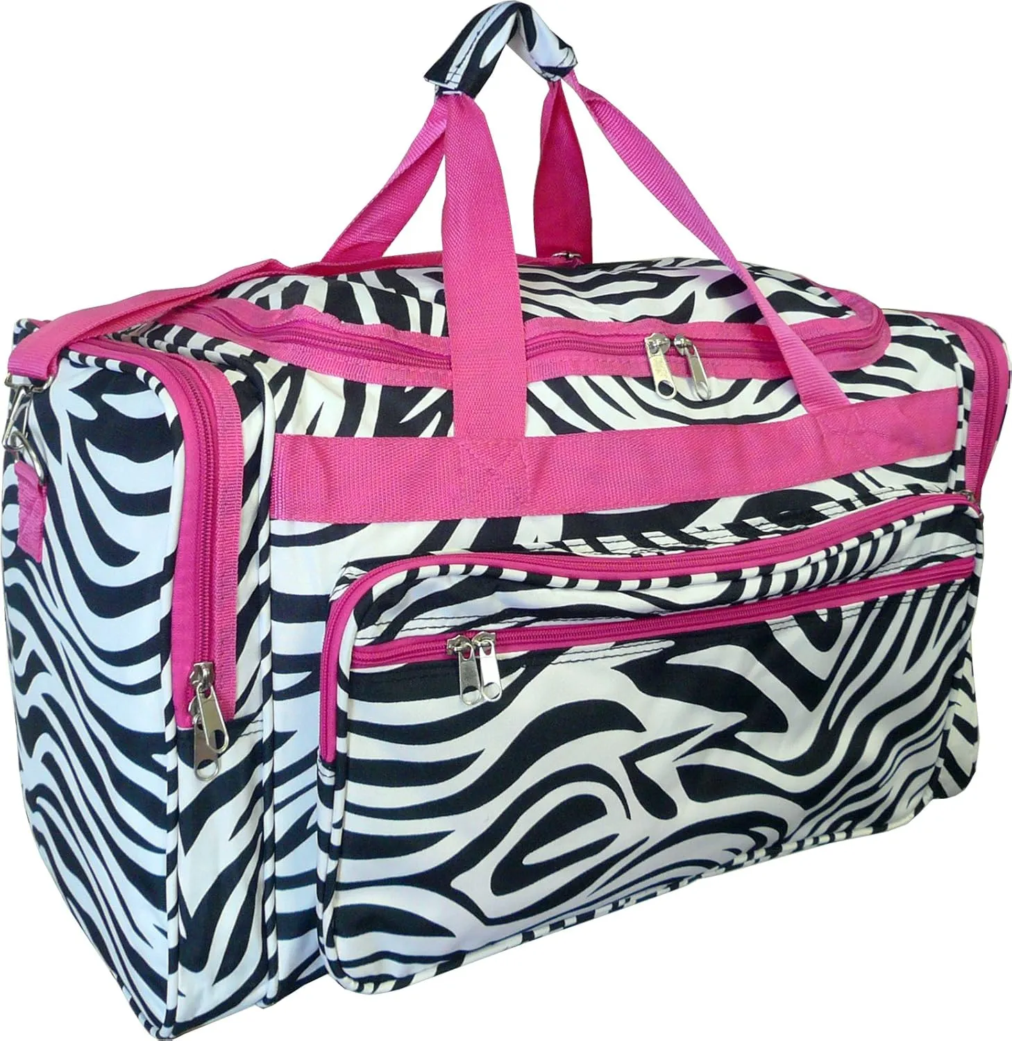 22" Women Fashion Duffel Bag (Zebra-Pink)