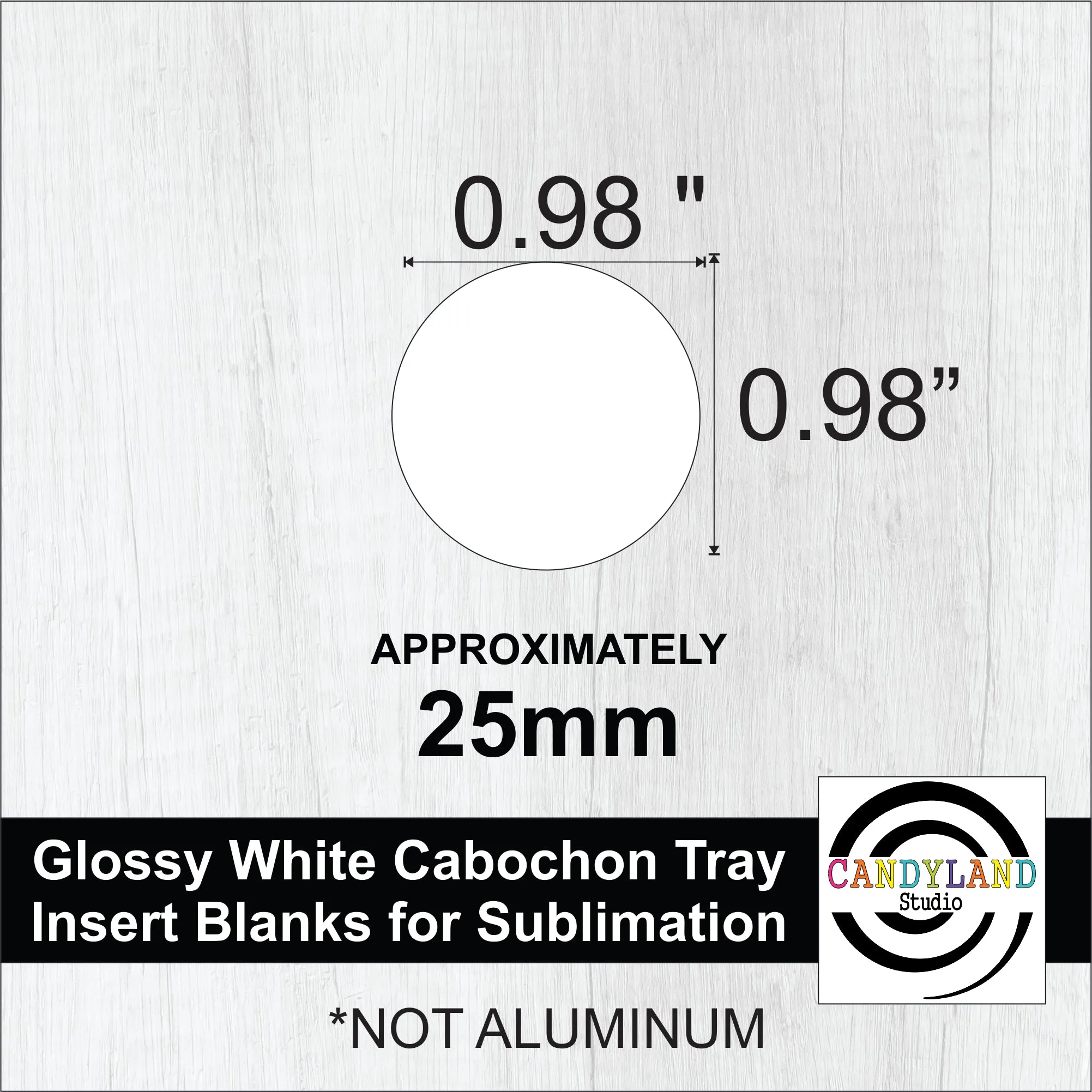 25mm Round Cabochon Tray Non Metal Inserts