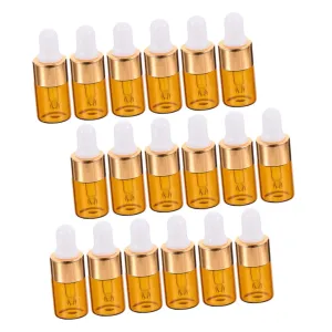 25pcs 2ml Tea Glass Dropper Bottles Essential Oil Holder Scent Travel Bottle Subpackaging Container Random Color