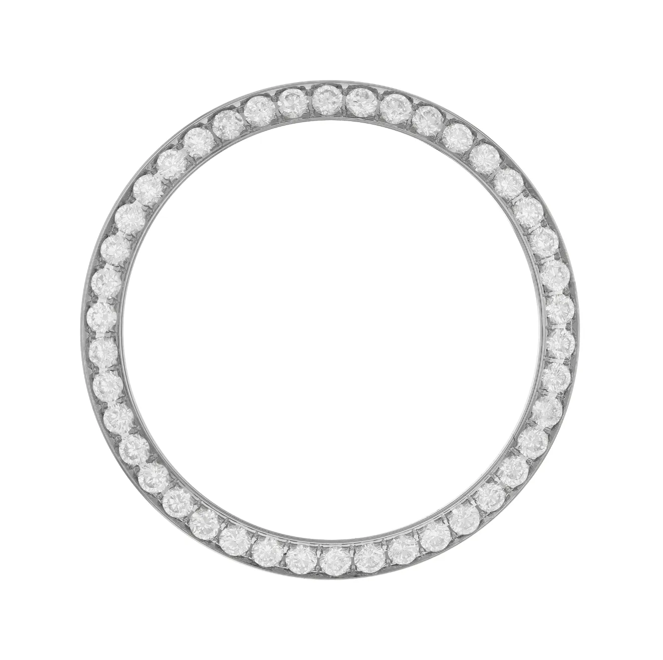 26mm Pave Four Prong 0.70ct Custom Diamond Bezel 18K White Gold