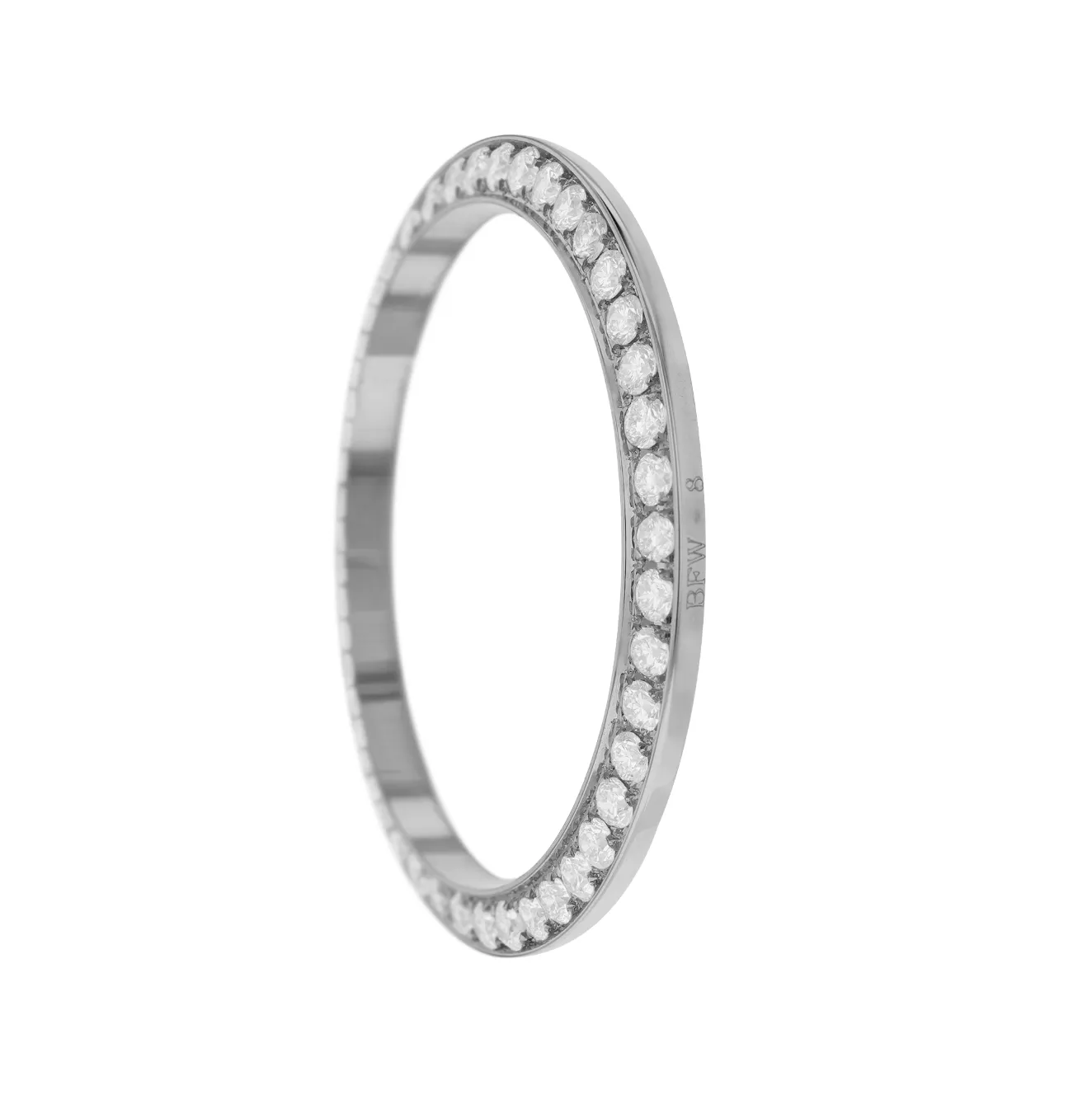 26mm Pave Four Prong 0.70ct Custom Diamond Bezel 18K White Gold