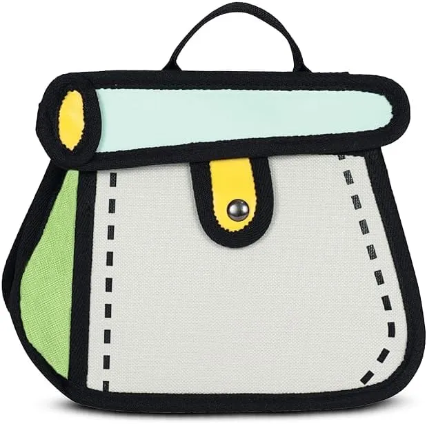 2D Anime Drawing Sling Bag for Girls Jump Style 3D Shoulder Bag for Womens | Comic Cartoon Style Crossbody Bag