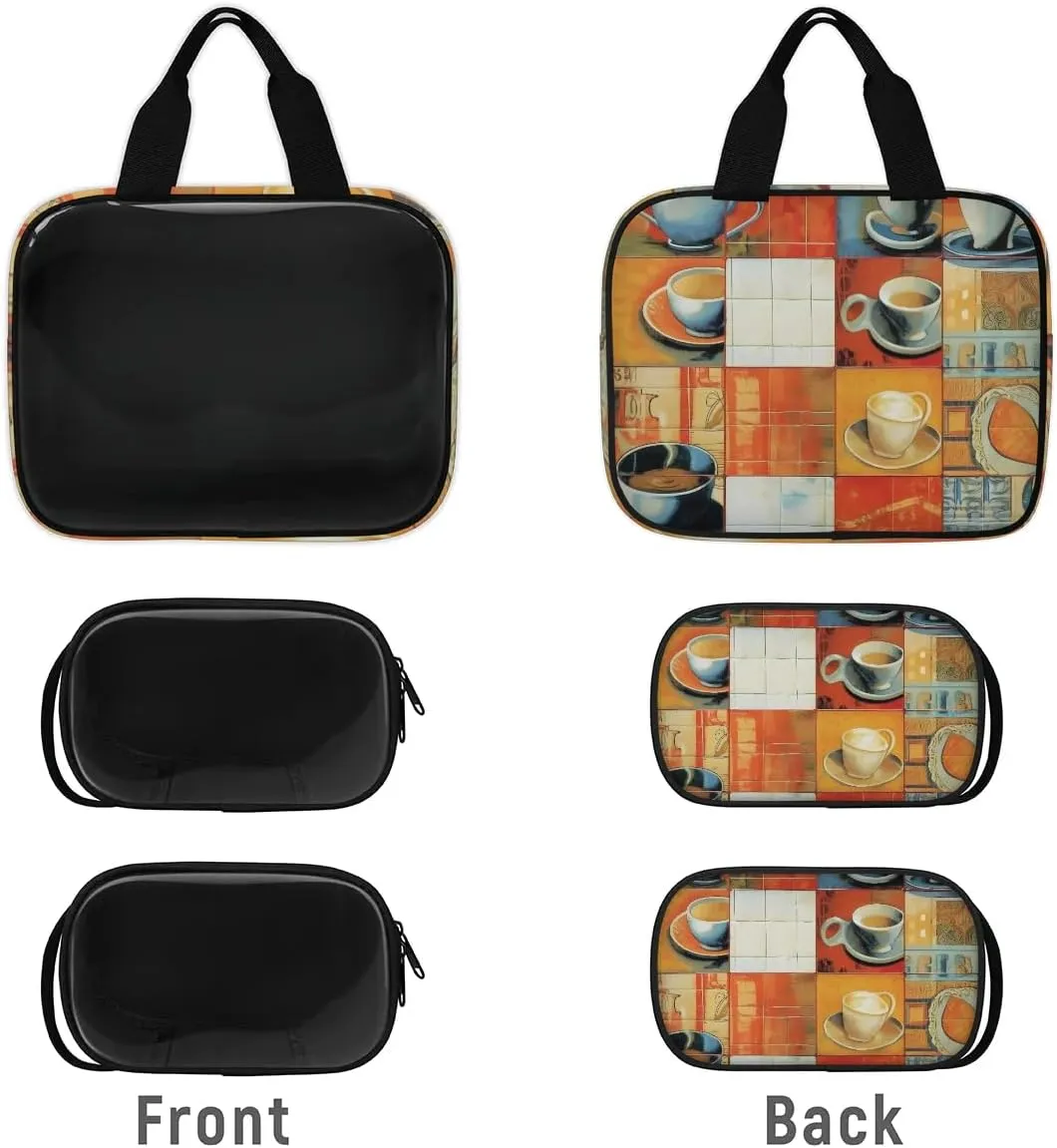 3 PCS Travel Makeup Bag Set Coffee Tableware Translucent Cosmetic Bags Portable Toiletry Bag for Women Makeup & Skincare Storage for Travel & Daily Use