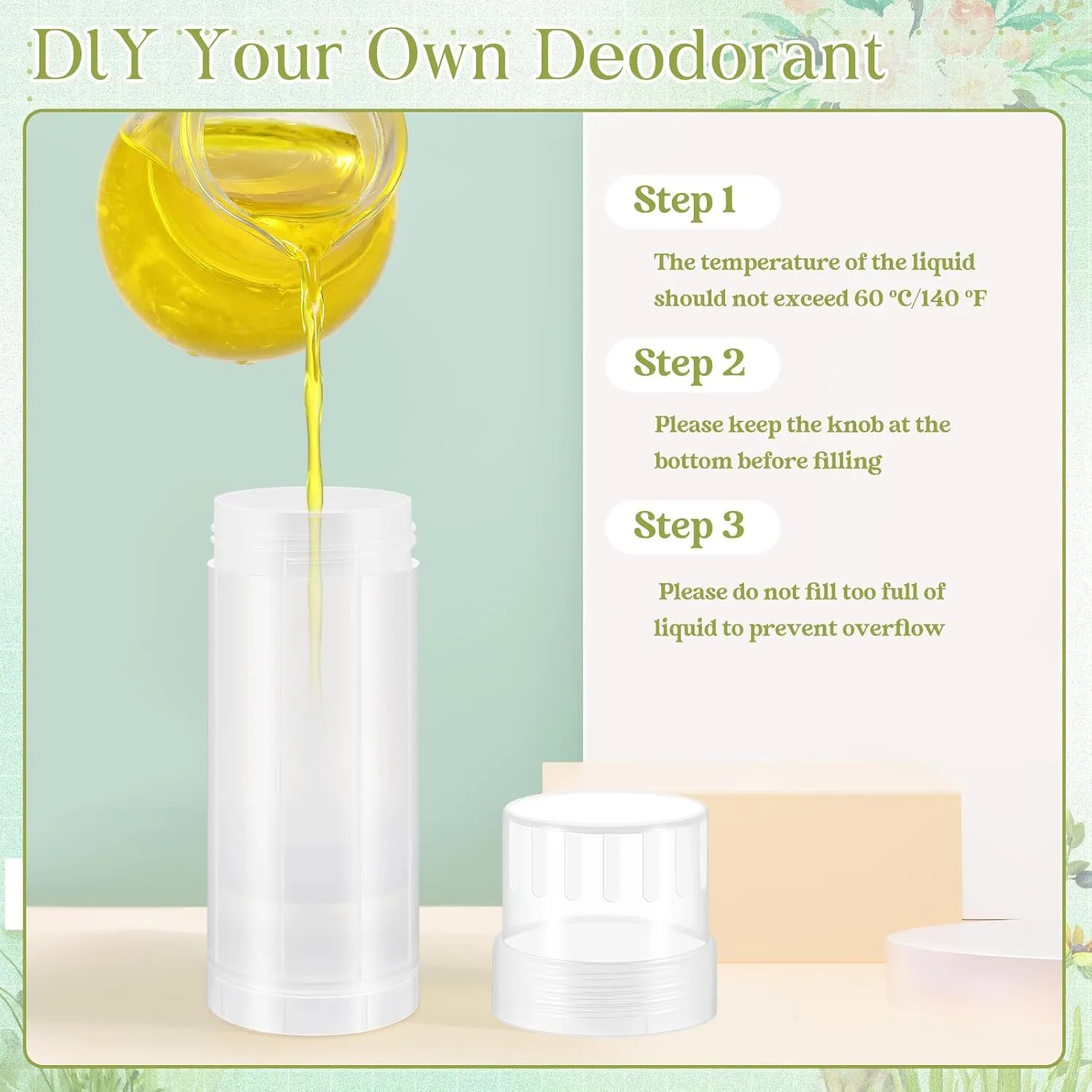 30 Pcs 60ml/2oz Empty Deodorant Containers Twist Up Filling Bottle Refillable Plastic Deodorant Holder Tube for Homemade Lipstick Sunscreen Balm Lotion Bar (Translucent)