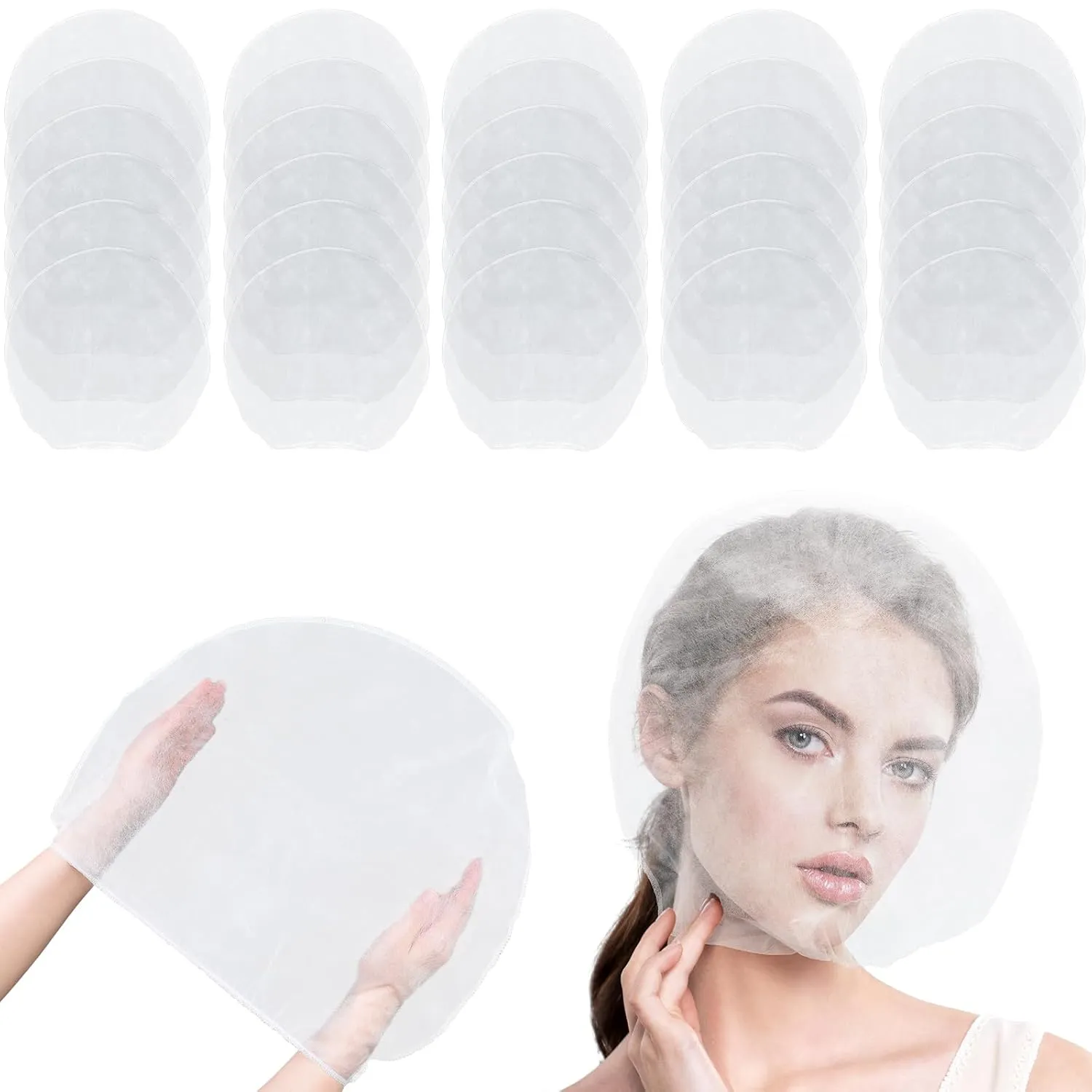 30 Pcs Disposable Makeup Face Hair Cover Protection Non Woven Hood Mask for Clothes Travel Wedding Beauty Shop Artist