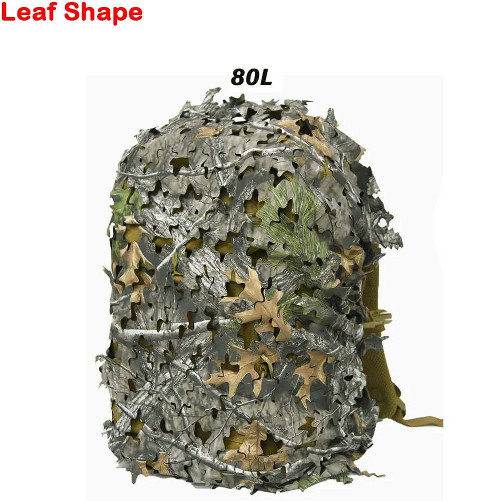 3D Camo Net Backpack Cover – Laser Cut Camouflage for Hunting & Paintball (60L/80L)