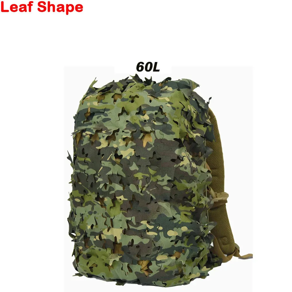 3D Camo Net Backpack Cover – Laser Cut Camouflage for Hunting & Paintball (60L/80L)
