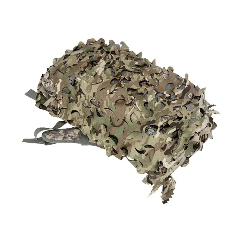3D Camo Net Backpack Cover – Laser Cut Camouflage for Hunting & Paintball (60L/80L)