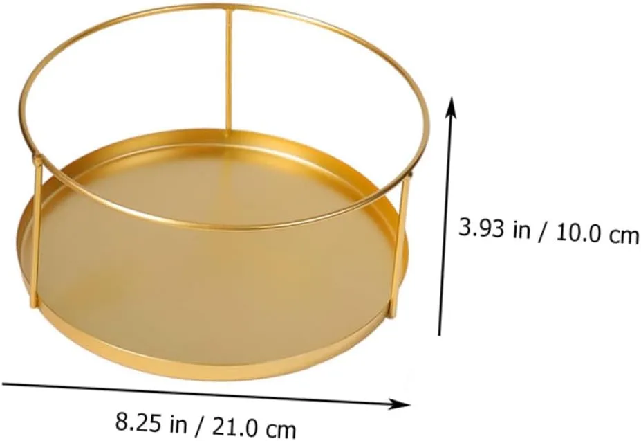 3pcs Small Jewelry Tray Round Metal Storage Stackable Trays Jewelry Display Stand Stylish Desktop Sundries Plate