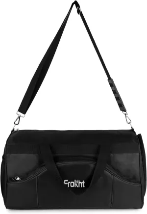 42 Liter Hand Duffel Bag Unisex Travelling Luggage Bag with Detachable Strap - Jet Black Large Capacity Bag for Travelling, Holidays