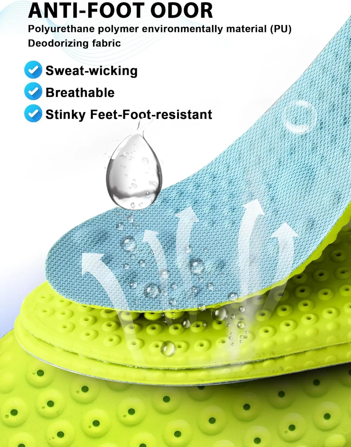 4D Cloud Soles Insoles for Men and Women,Soft Shock Absorption Massage Insoles -Comfort Sports Shoe Inserts Arch Support Insoles, Work Boot Shoe Insole (Blue, XL Men 11~12 /Women 12.5)