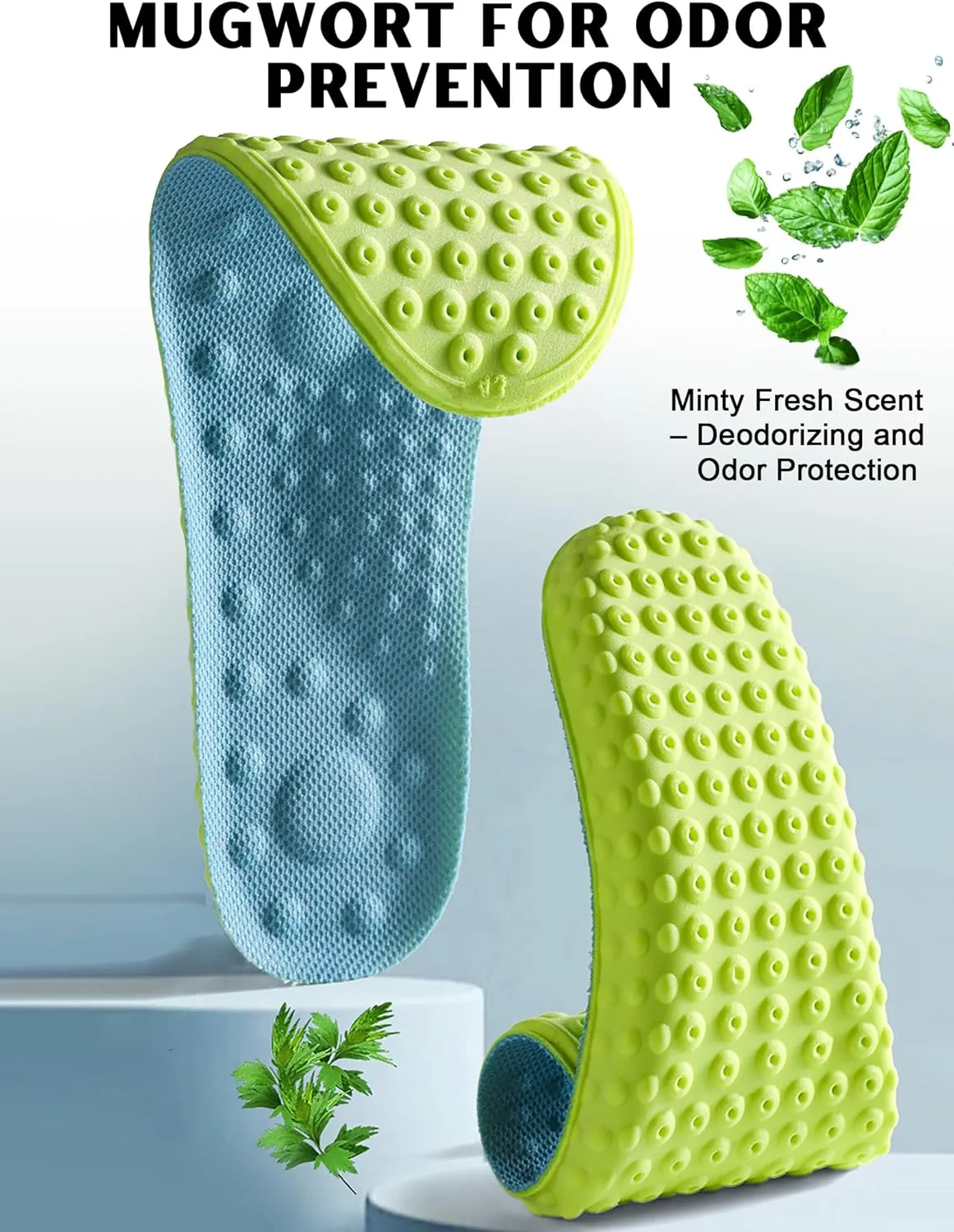 4D Cloud Soles Insoles for Men and Women,Soft Shock Absorption Massage Insoles -Comfort Sports Shoe Inserts Arch Support Insoles, Work Boot Shoe Insole (Blue, XL Men 11~12 /Women 12.5)