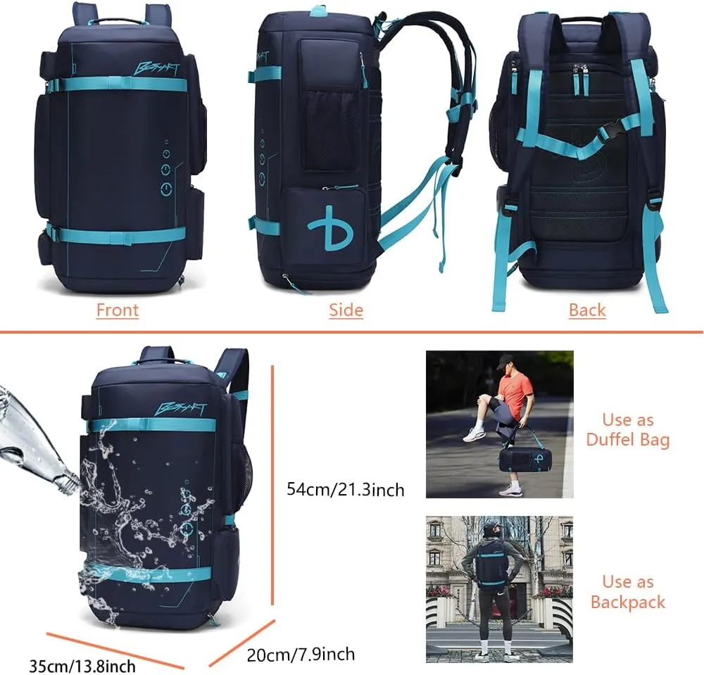 50L Extra Large Gym Backpack for Men, Big Gym Bag with Shoes Compartment, Waterproof Heavy Duty Duffel Bags, Men's Workout Backpacks for Outdoor Sport,Hiking,Camping,Travel