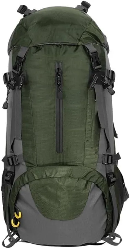 50L Waterproof Climbing Bag with Rain Cover Nylon Rucksack Outdoor Sport Backpacking Camping Travel Trekking Bag