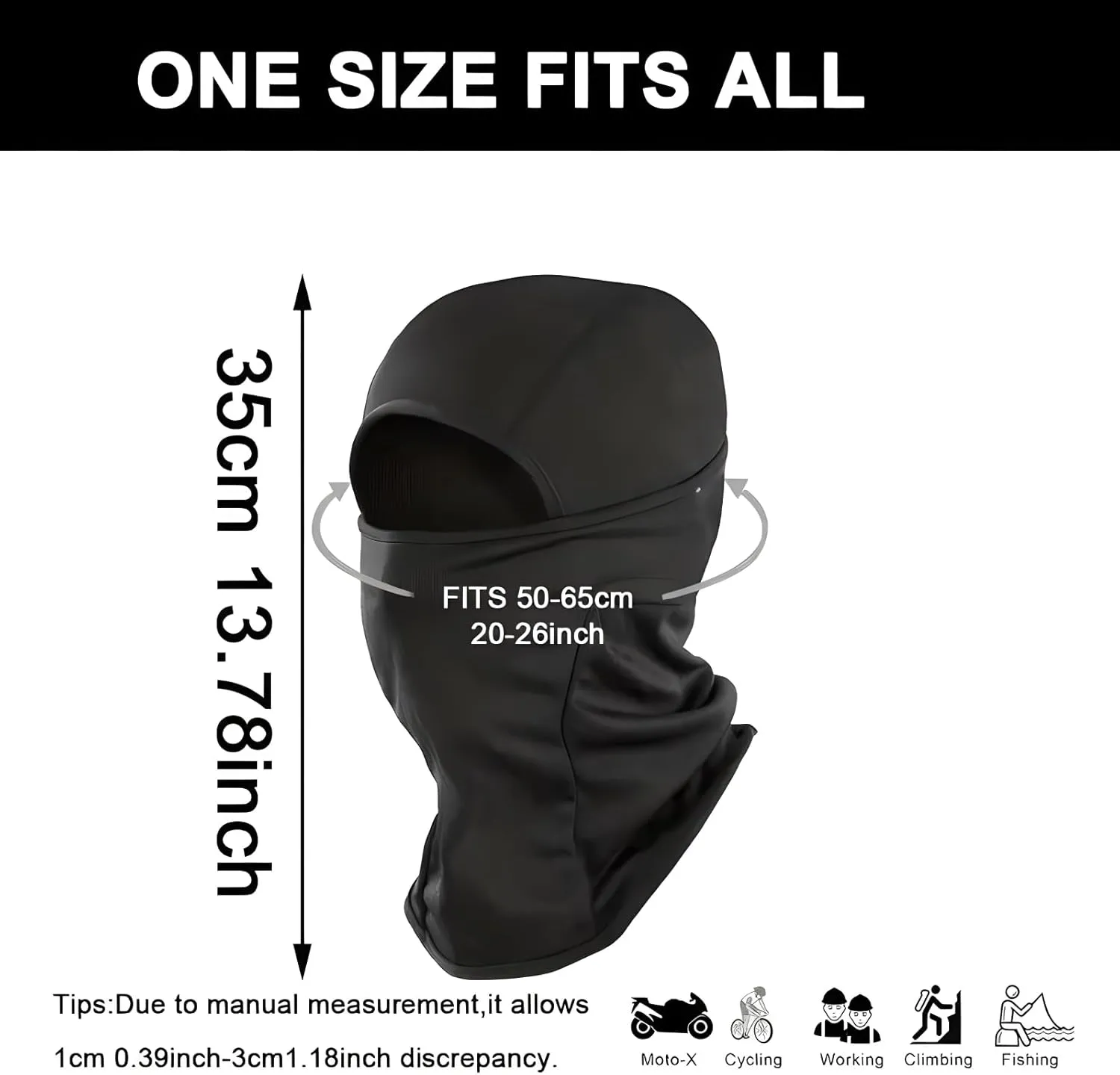 6 Packs Ski Mask Sun UV Protection Hood Breathable, Balaclava Face Mask for Men Women - Motorcycle Fish