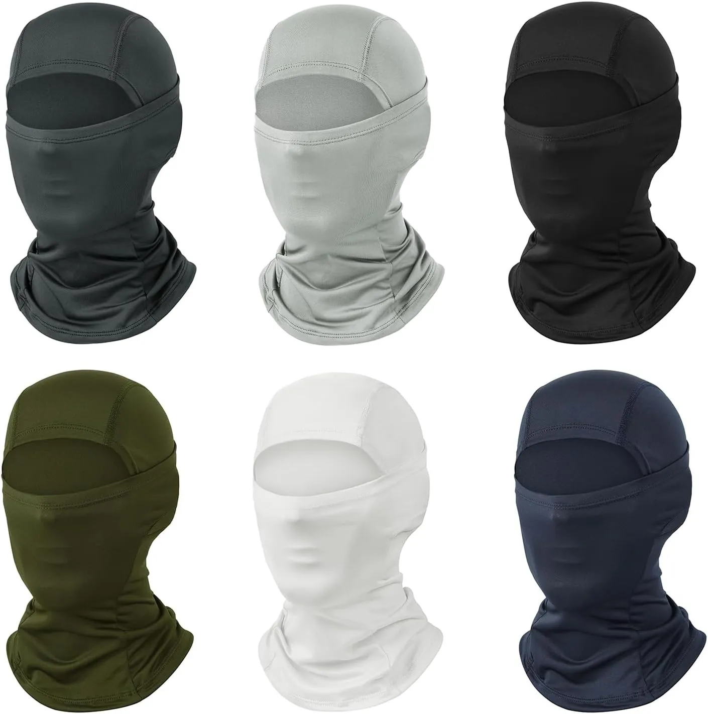 6 Packs Ski Mask Sun UV Protection Hood Breathable, Balaclava Face Mask for Men Women - Motorcycle Fish