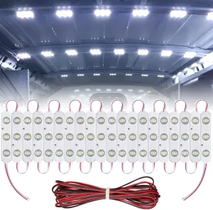 60 LED Van Interior Light, White Car LED Ceiling Lights Kit, Super Bright Lighting Dome Lamp for Van RV Truck Auto Vehicle Boat Caravan Trailers Lorries Cargo Transit Bus Camper (20 modules)