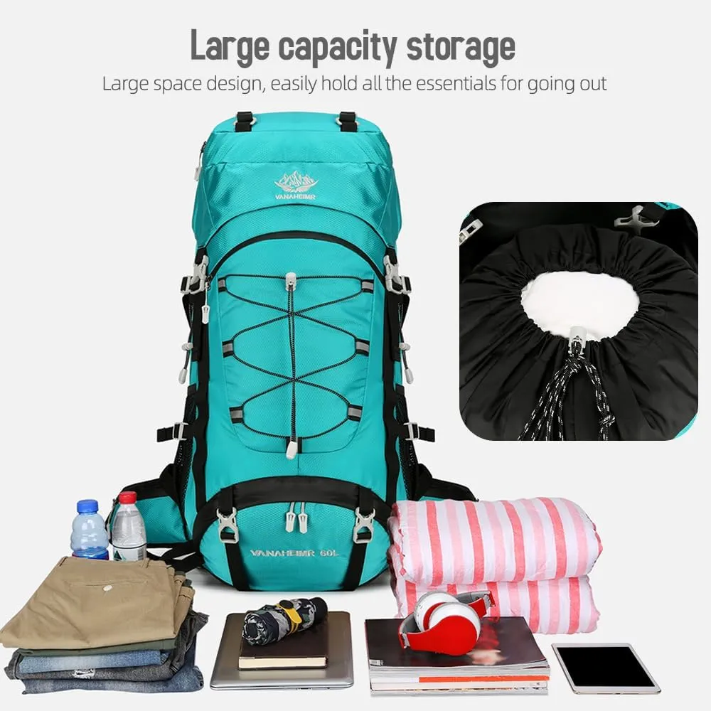 60L Large ty Camping Backpack Waterproof Backpacking Mountaineering Backpack for Hiking Travel